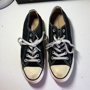 Converse Women All Star Low top Canvas Slipon Size 8 Black White 0192